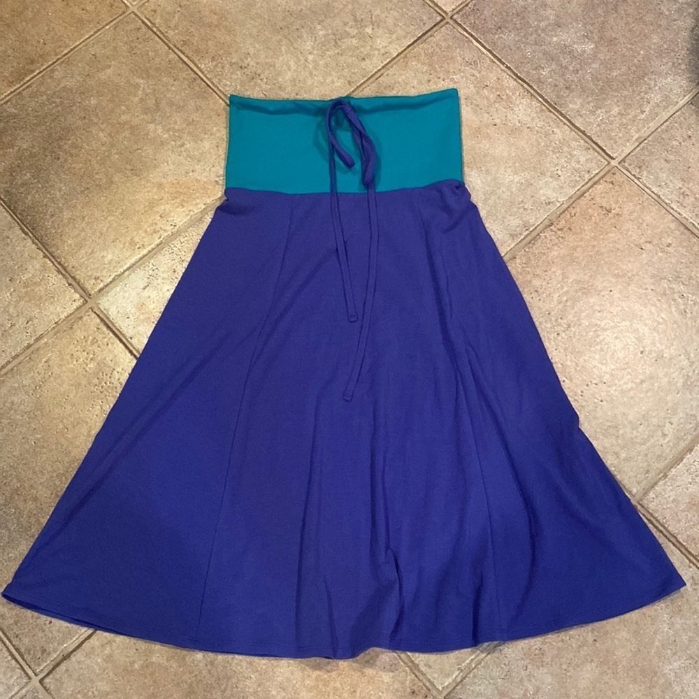 NWT Prana Women’s Green and Blue Strapless Dress Medium